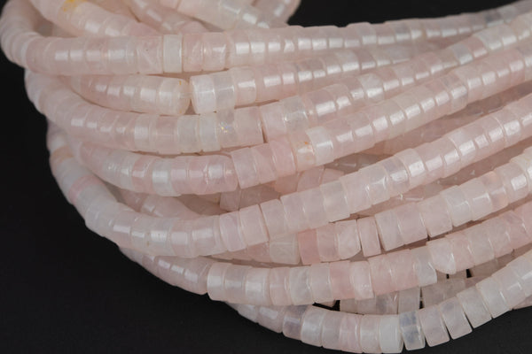 Rose Quartz Heishi Discs Beads 2x4mm 3x6mm