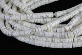 Howlite Heishi Discs Beads 2x4mm 3x6mm 7" Strand