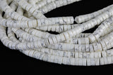 Howlite Heishi Discs Beads 2x4mm 3x6mm 7" Strand