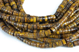 Tiger Eye Heishi Discs Beads 2x4mm 3x6mm 7" Strand