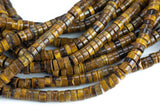 Tiger Eye Heishi Discs Beads 2x4mm 3x6mm 7" Strand