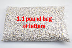 BIG BAG Mix 7mm Gold Lettering White Alphabet Beads, Name beads, Letter A-Z Round Beads 7mm 1.1 POUND 500 grams about 3300 pcs