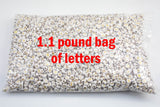 BIG BAG Mix 7mm Gold Lettering White Alphabet Beads, Name beads, Letter A-Z Round Beads 7mm 1.1 POUND 500 grams about 3300 pcs