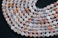 Natural Red Quartz, High Quality in Faceted Round-4mm, 6mm, 8mm, 10mm, 12mm, 14mm- Full 15.5 inches long Gemstone Beads