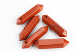 1 Pc Red Jasper- NATURAL Double Pointed Top Drilled---Perfect for Jewelry--- Average size 23-30mm