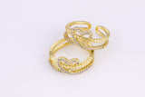 1 pc Heart CZ Ring, Adjustable Ring, Minimalist Cz Ring, Micro Pave Ring, Gold Open Ring, Dainty Jewelry