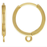 14Kt Solid Gold Huggie with Ring - 12mm -14kt Solid Gold- 1 Pair Per Order (2 Pcs) Huggies