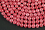 Rhodochrosite- JADE Smooth Round- 6mm 8mm 10mm 12mm-Full Strand 15.5 inch Strand AAA Quality
