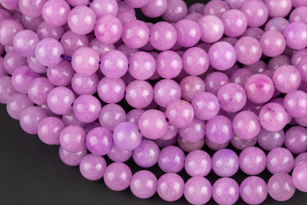 Lepidolite- JADE Smooth Round- 6mm 8mm 10mm 12mm-Full Strand 15.5 inch Strand AAA Quality