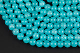 Neon Apatite- JADE Smooth Round- 6mm 8mm 10mm 12mm-Full Strand 15.5 inch Strand AAA Quality