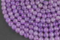 Pink Amethyst Jade Smooth Round Beads 6mm 8mm 10mm - Single or Bulk - 15.5" AA Quality