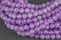 Pink Amethyst Jade Smooth Round Beads 6mm 8mm 10mm - Single or Bulk - 15.5" AA Quality