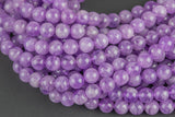 Pink Amethyst Jade Smooth Round Beads 6mm 8mm 10mm - Single or Bulk - 15.5" AA Quality