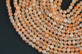 Natural Sunstone Full Strands-15.5 inches-4mm 5mm- Nice Size Hole- Diamond Cutting,High Facets-Nice and Sparkly-Faceted Round Gemstone Beads