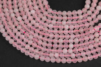 A Quality Rose Quartz, High Quality in Diamond Cut Faceted Round- 4mm- Full 15.5 Inch Strand Gemstone Beads