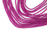 Dyed Real Ruby Beads Full Strands-15.5 inches-2mm- Nice Size Hole- Diamond Cutting, High Facets- Nice and Sparkly- Faceted Round