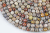 Natural Mexican Crazy Laced Agate Faceted Round 4mm, 6mm, 8mm, 10mm, 12mm, 14mm -Full Strand 15.5 inch Strand Gemstone Beads