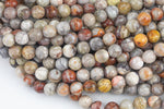 Natural Mexican Crazy Laced Agate Faceted Round 4mm, 6mm, 8mm, 10mm, 12mm, 14mm -Full Strand 15.5 inch Strand Gemstone Beads