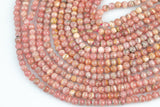 NATURAL Rhodochrosite Smooth round beads in full strands. 3.5-4.0mm- 15.5nch strand- Natural No Dye