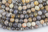 Natural Dendritic Opal Beads Faceted round sizes, 4mm, 6mm, 8mm, 10mm, 12mm - In Full 15.5 inch Strand AAA Quality Gemstone Beads