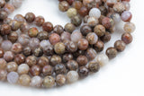 Natural Red Dendrite Opal Beads - Diamond Cut Faceted Round - 6mm 8mm 10mm or 12mm - Full 15.5" 15.5 inch strands Gemstone Beads
