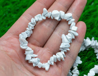 White Howlite Stretchy String Bracelet Natural Gemstone Crystal Bracelets Handmade Jewelry Bracelet Crystal Bracelet