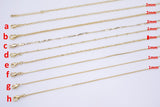 16" 14K DAINTY NECKLACE CHAIN Gold for Layering - Satellite Snake Singapore Figaro Oval Rolo Chain 16" w/ 2-3" extender chain