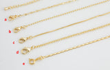 16" 14K DAINTY NECKLACE CHAIN Gold for Layering - Satellite Snake Singapore Ball Oval Rolo Chain 16" 17" 18" w/ 2-3" extender chain