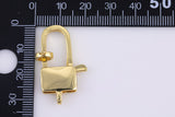 14K Gold Large 20x38mm Rectangle Lobster Clasp for Necklace Bracelet Jewelry Making Supplies Chain Findings
