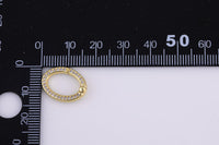 1 pc 13x17mm Oval Round Gold Micro Pave Spring Buckle Metal Snap Clasp Spring gate ring, Trigger Round Ring, Snap Clasp