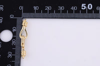 4 sets 5x18mm 14K Gold S Hook Clasp for Bracelet Necklace Jewelry Making Supply- 4 sets per order