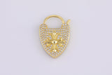 14k Gold Clasp clicker Lock Clasp, 16x24mm, Cross , Bracelet Necklace Clicker Connector