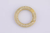 1 pc 18mm Gold Micro Pave Spring Buckle Metal Snap Clasp Spring gate ring, Trigger Round Ring, Push Snap Hook for Jewelry Fashion Supply