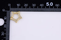 1 pc 16mm Star Gold Micro Pave Spring Buckle Metal Snap Clasp Spring gate ring, Trigger Round Ring, Snap Clasp