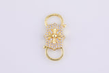 1 pc 14k Gold Clasp clicker Cross Clasp, 10x25mm, double Clicker ends, Bracelet Necklace Clicker Connector