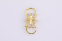 1 pc 14k Gold Clasp clicker Cross Clasp, 10x25mm, double Clicker ends, Bracelet Necklace Clicker Connector