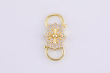 1 pc 14k Gold Clasp clicker Cross Clasp, 10x25mm, double Clicker ends, Bracelet Necklace Clicker Connector