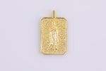 2pc 18k Gold Medallion Holy Virgin Mary Mother of Jesus God Catholic Church DIY Necklace Coin Charm Bead Bails- 16x21mm