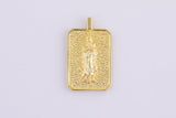 2pc 18k Gold Medallion Holy Virgin Mary Mother of Jesus God Catholic Church DIY Necklace Coin Charm Bead Bails- 16x21mm