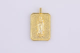 2pc 18k Gold Medallion Holy Virgin Mary Mother of Jesus God Catholic Church DIY Necklace Coin Charm Bead Bails- 16x21mm