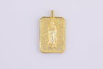 2pc 18k Gold Medallion Holy Virgin Mary Mother of Jesus God Catholic Church DIY Necklace Coin Charm Bead Bails- 16x21mm