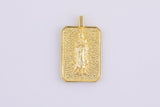 2pc 18k Gold Medallion Holy Virgin Mary Mother of Jesus God Catholic Church DIY Necklace Coin Charm Bead Bails- 16x21mm