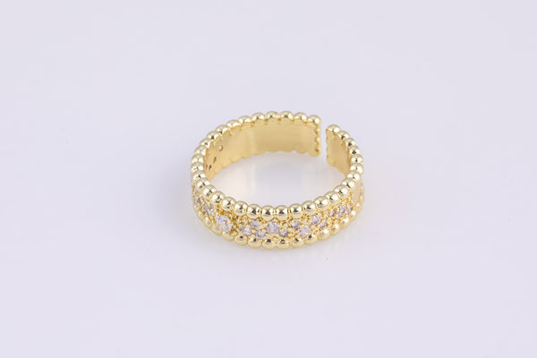 1 pc Gold Enamel CZ Ring, Adjustable Ring, Minimalist Cz Ring, Micro Pave Ring, Gold Open Ring, Dainty Jewelry