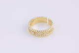 1 pc Gold Enamel CZ Ring, Adjustable Ring, Minimalist Cz Ring, Micro Pave Ring, Gold Open Ring, Dainty Jewelry