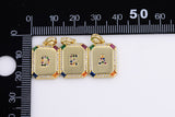 14k Gold Plated Initial Tag Letter Charm CZ Cubic A - Z Alphabet Letter Drop Charm Pendant Personalized Charm for Necklace Jewelry Making