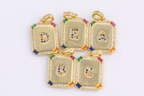 14k Gold Plated Initial Tag Letter Charm CZ Cubic A - Z Alphabet Letter Drop Charm Pendant Personalized Charm for Necklace Jewelry Making