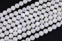 Natural Moonstone Beads 3mm 4mm 5mm 6mm 7mm 8mm Rainbow Moonstone Gemstone Loose Beads 15.5" - 16" full strands AAA Quality Smooth