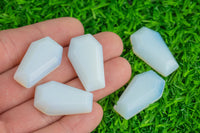 1 Pc Opalite Quartz Carved Coffin- 19x30mm