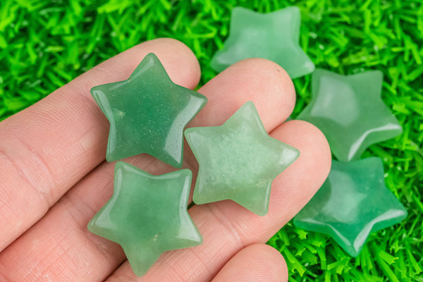 1 Pc Natural Green Aventurine Gemstone Star- 25mm