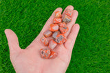 1 pc Natural Red Lightning Agate Small Tumbled Stone- 1/2 inch-3/4 inch